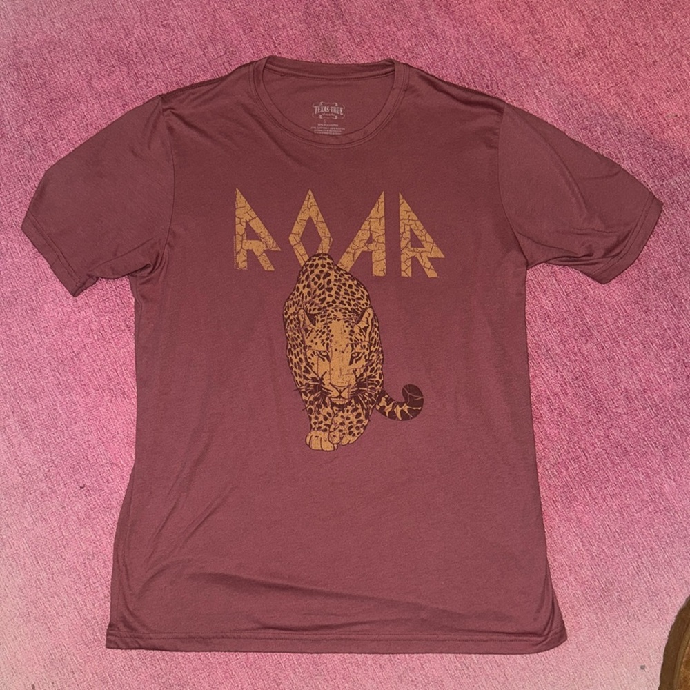 Pink Graphic T-Shirt with Leopard Design